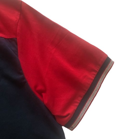 Ben Sherman Two Button Polo Shirt Color Block Navy & Red Blazer Stitched… - Picture 8 of 12